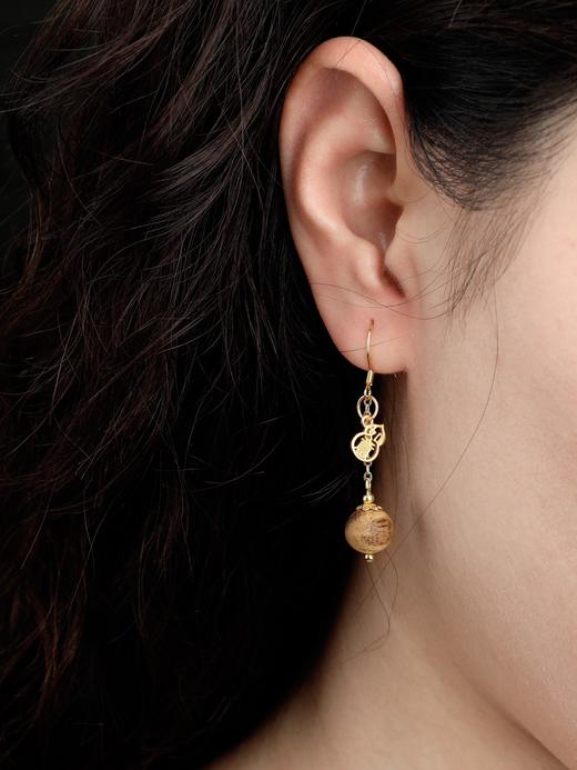 奇楠如意牌耳环1对天然奇楠沉香创意首饰 商品图1