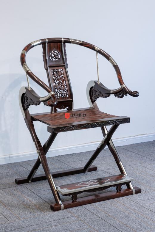 红桥红  家具严选  缅甸花梨（大果紫檀）/大红酸枝【木面 王款 麒麟纹交椅】 商品图5