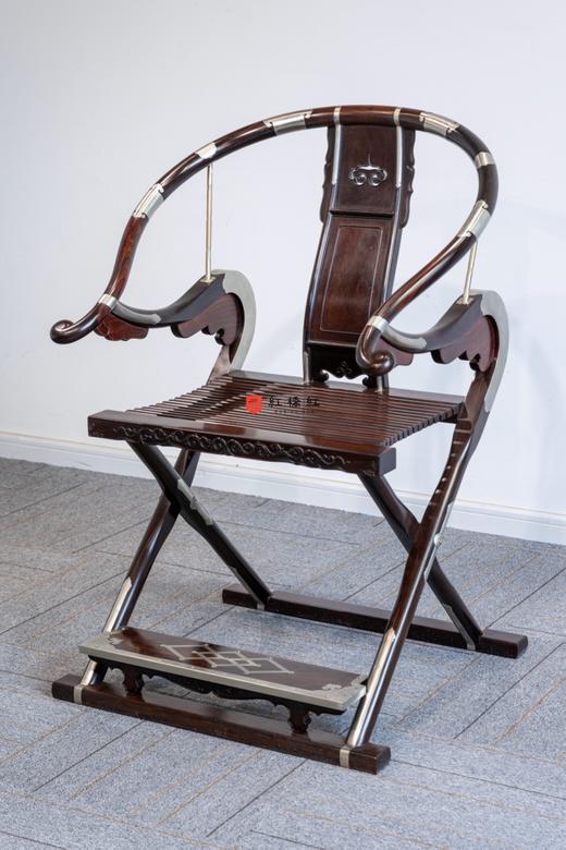 红桥红  家具严选  缅甸花梨（大果紫檀）/大红酸枝【木面 王款 麒麟纹交椅】 商品图10