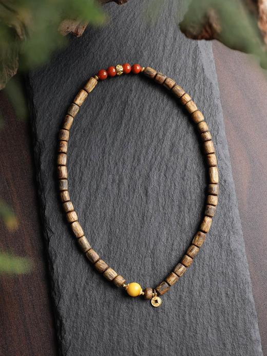 奇楠南红蜜蜡双圈手链天然沉香创意首饰 商品图2