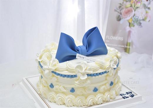 少女的心愿 （粉色/蓝色）复古温柔又浪漫的蝴蝶结蛋糕 纯动物奶油 商品图1