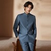 【婚礼季/毛料套西】柒牌西装套装男2025秋冬新款立领垫肩西服中山装礼服	127C71070 商品缩略图1