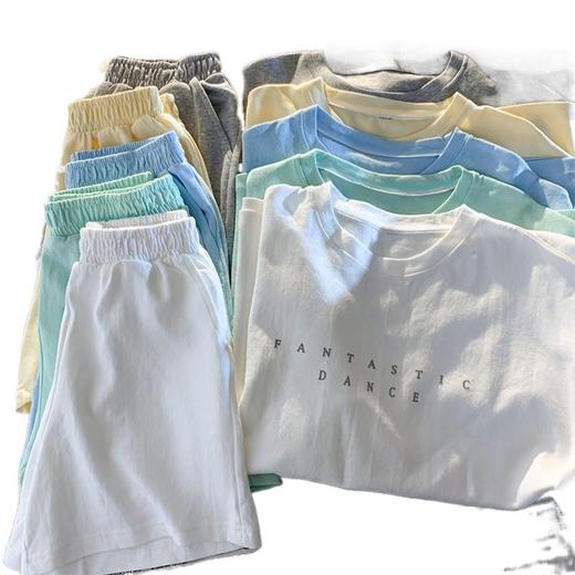 【青春的感觉❗️休闲运动套装】夏季新款，棉质面料 柔软舒适透气，亲肤不扎肉，多巴胺色系 百搭显活力❗️休闲运动套装女百搭宽松时尚外穿短袖短裤两件套开学季Y 商品图4