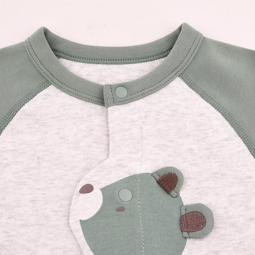 棉果果秋季新品内衣有机棉纱5A抗菌男童莫代尔对开哈衣连体衣M311722424525 商品图3