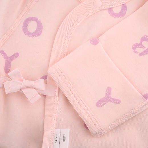 棉果果秋季新品内衣有机棉纱5A抗菌新生儿女童长袖半背衣M321110224495 商品图4