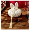 兔耳锦缎香袋（米白）