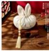 兔耳锦缎香袋（米白） 商品图0