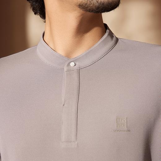 【中华立领】柒牌华夫格长袖T恤男2024秋季新款时尚百搭休闲上衣	127T70600 商品图2