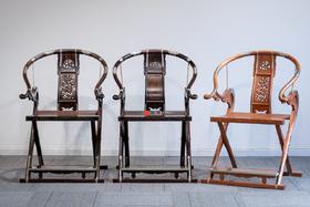 红桥红  家具严选  缅甸花梨（大果紫檀）/大红酸枝【木面 王款 麒麟纹交椅】