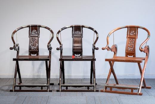 红桥红  家具严选  缅甸花梨（大果紫檀）/大红酸枝【木面 王款 麒麟纹交椅】 商品图0