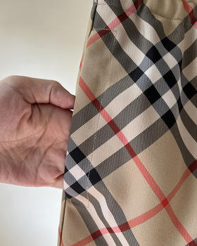 现货 THS 7.27-限时 B家 原 斜格纹抽绳 背面骑士标贴布绣短裤 BJ3197