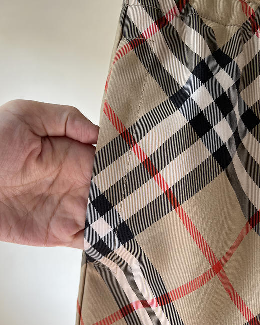 现货 THS 7.27-限时 B家 原 斜格纹抽绳 背面骑士标贴布绣短裤 BJ3197 商品图0