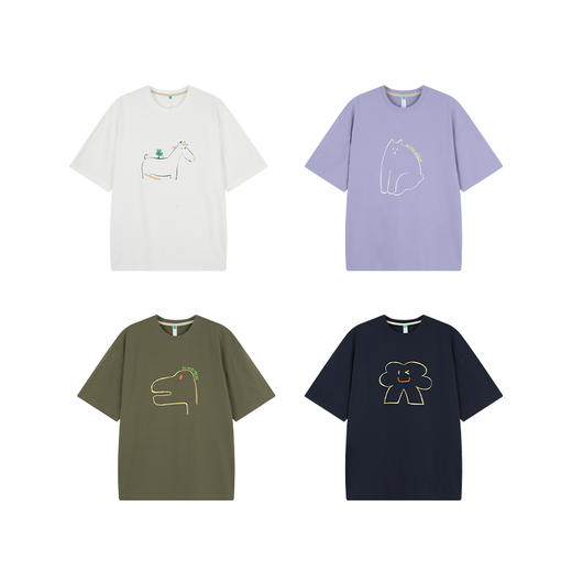 【品牌直发-降价福利】ACMEITEM爱棵米 户外亲子速干短袖轻量抗静电宽松印花短袖T恤男女GAF3440150E/GAF3440151E 商品图4