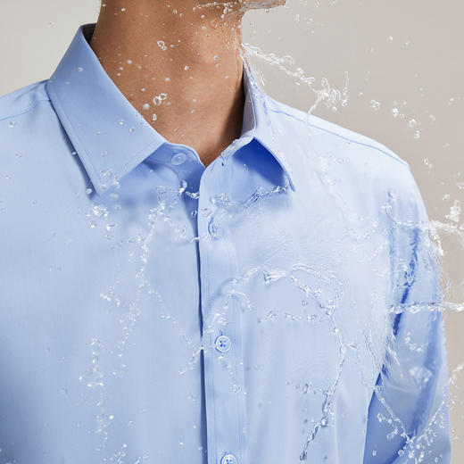 【三防】柒牌易打理长袖衬衫男2024秋季新款商务休闲舒适翻领衬衣 127A70810 商品图2