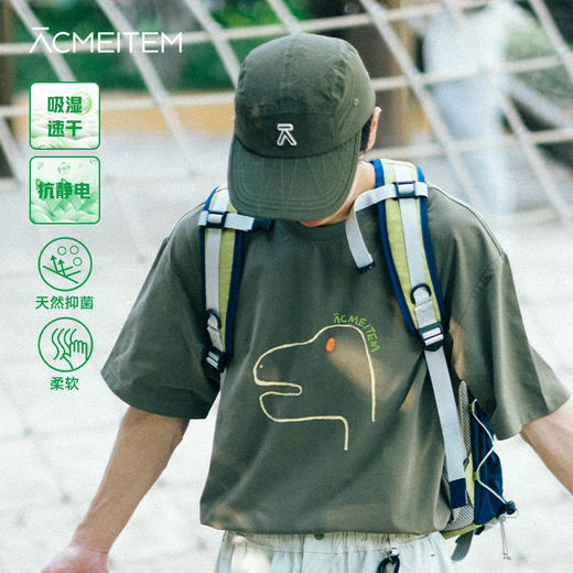 【品牌直发-降价福利】ACMEITEM爱棵米 户外亲子速干短袖轻量抗静电宽松印花短袖T恤男女GAF3440150E/GAF3440151E 商品图0