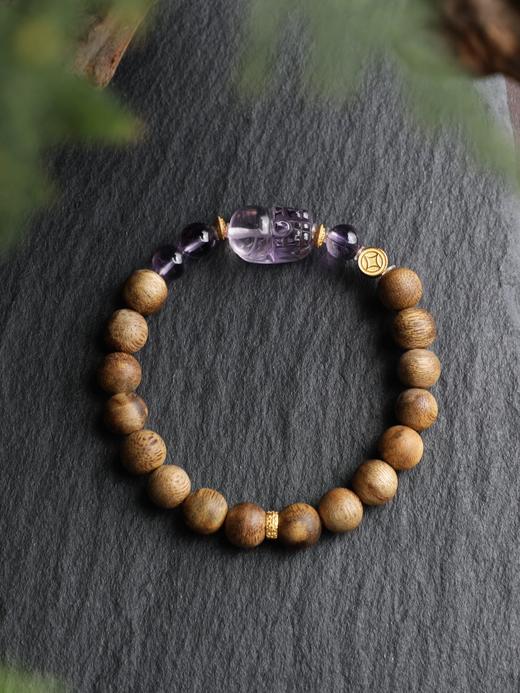 0.9奇楠紫水晶手串天然沉香创意首饰 商品图2
