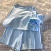 【青春的感觉❗️休闲运动套装】夏季新款，棉质面料 柔软舒适透气，亲肤不扎肉，多巴胺色系 百搭显活力❗️休闲运动套装女百搭宽松时尚外穿短袖短裤两件套开学季Y 商品缩略图7