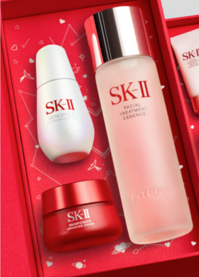 SK-II套装  神仙水230ml+大红瓶面霜80g+小灯泡50ml送女友SK2