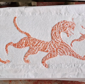 《虎食旱魃图》拓片