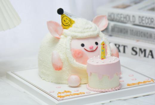 DongDong羊 （帽子/蜡烛随机色）6英寸 可可爱爱没烦恼，又是元气满满的一天～纯动物奶油芒果+布丁  羊的毛是白巧克力，毛绒质感 商品图4