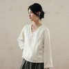 绽放旅行女装499朵【黑白灰系列】新中式斜襟波点提花长袖小衫 商品缩略图1
