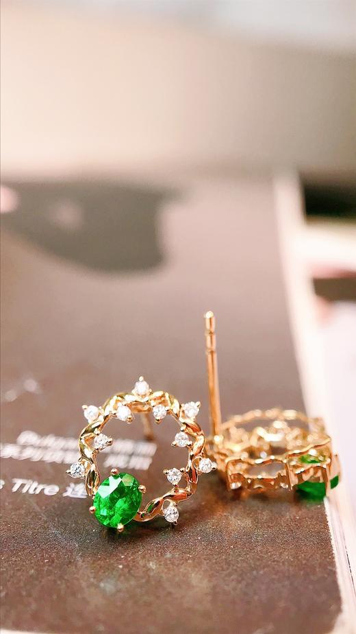 0.34ct 祖母绿耳钉 商品图0