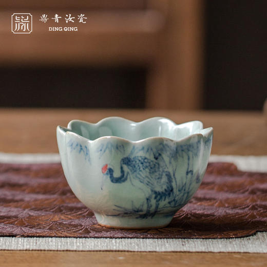 问鼎鼎青青花菡萏杯（鹤报平安）（缺货） 商品图0