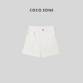 COCO ZONE 夏季休闲白色短裤舒适显瘦裤子 23C18682