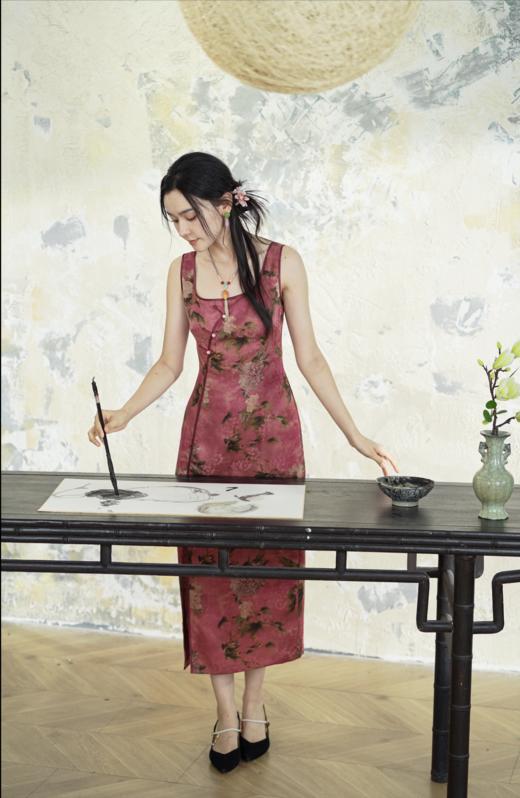 逸红颜明月优选#『芷柔』25姆米香云纱吊带裙,绯红的芍药花,温柔了谁的岁月 商品图6