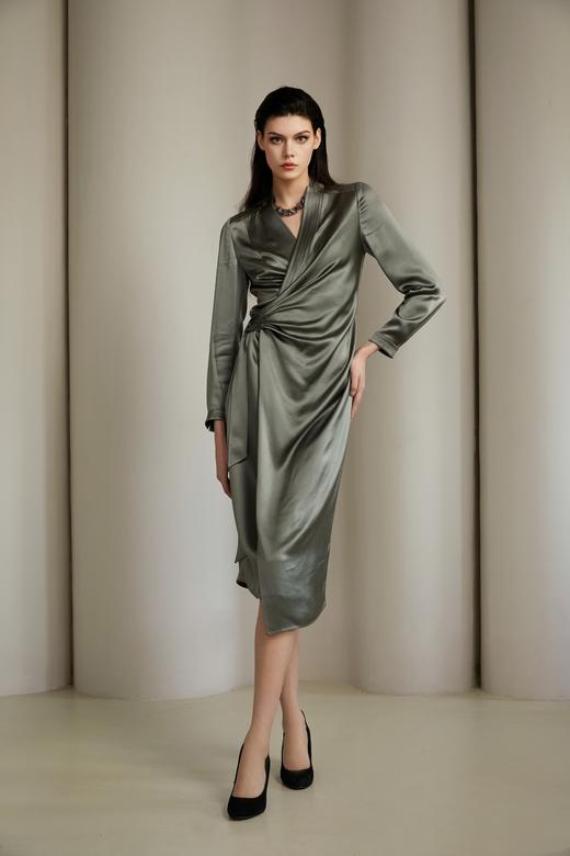 SAFICOO 优雅女人腰间扭结 显瘦连衣裙 商品图0