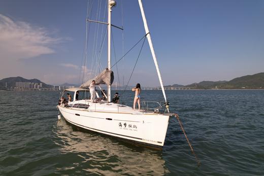 深圳大鹏日落/日出帆船｜下海游泳娱乐|餐食|驾驶体验|升帆航行|享受海钓|现钓现吃|魔毯|浆板|浮潜（10人以下） 商品图2