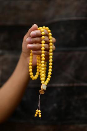 蜜蜡白玉葫芦念珠