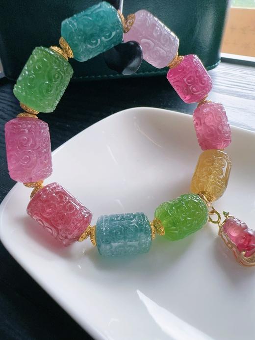 52.6g 雕刻碧玺手链 商品图3