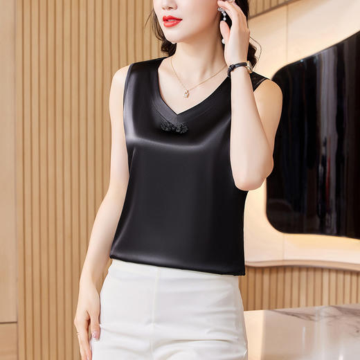 吊带背心复古风盘扣内搭百搭小衫K-402H3301 商品图1