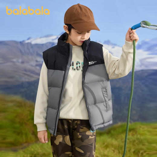 巴拉巴拉童装儿童马甲男童羽绒背心女童冬季新款内胆拼接撞色 商品图0