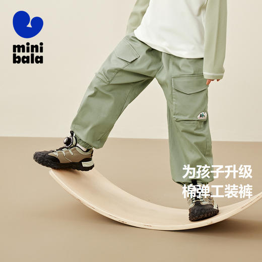 【工装裤】迷你巴拉男女童时尚亲肤舒适儿童长裤秋季新款裤子 商品图0