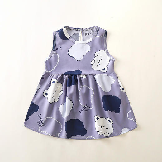 【满花设计，简约萌趣】女童公主裙 夏季新款 中小童连衣裙 韩版绵绸背心裙 女宝宝洋气吊带裙-QQ 商品图3