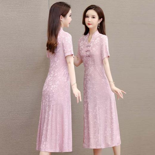 夏季季中长款复古盘扣中式国风裙QYM-LRX-131337 -Y 商品图2