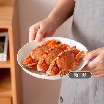 洁雅杰陶瓷盘家用白瓷盘子8英寸中式釉下彩餐盘菜盘汤盘微波炉可用6只装 /厨具 /餐具 /盘/碟 商品图5