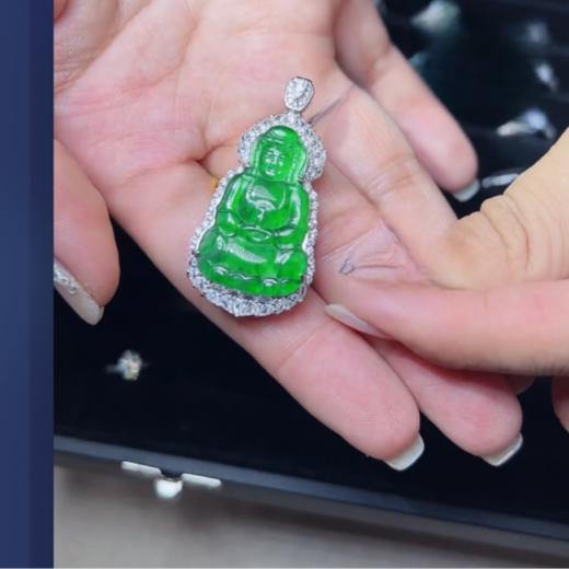 玉美人菲菲HZ/S925翡翠观音吊坠约30*20mm 商品图0