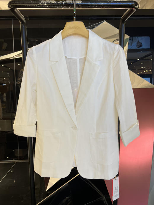 女士亚麻七分袖西装 商品图0