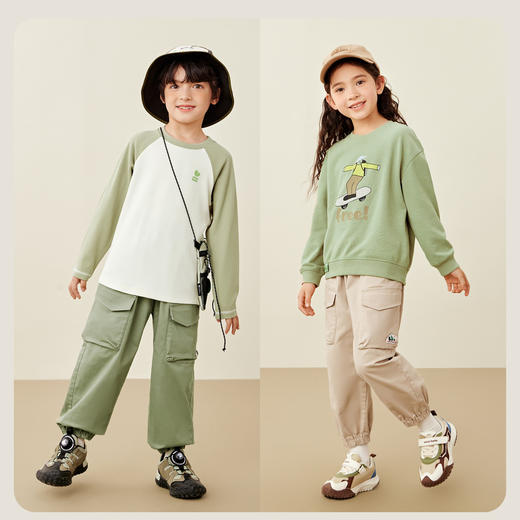 【工装裤】迷你巴拉男女童时尚亲肤舒适儿童长裤秋季新款裤子 商品图2