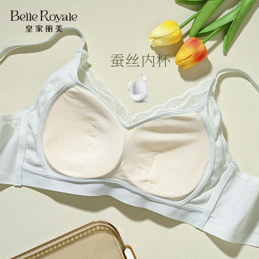 皇家丽美新款养护型舒适文胸蚕丝内杯全罩杯中厚款内衣WW2F07 商品图4