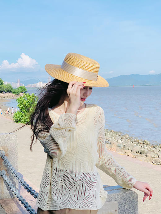 【百图lulu定制】【白月光针织衫】绝美 慵懒风 镂空宽松 长袖针织衫 商品图9