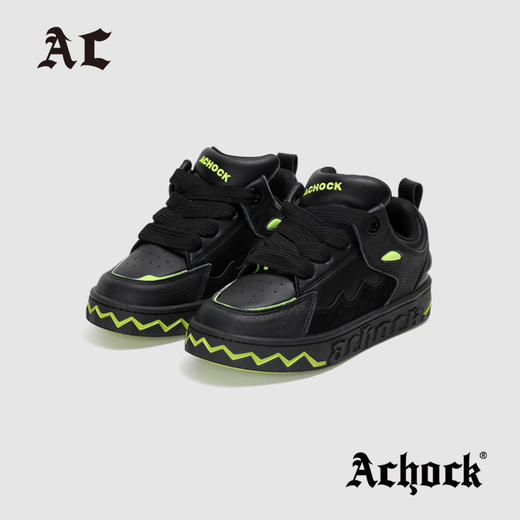 【Achock官方店】“变异小恶魔”国潮泡芙鞋黑尾翼运动情侣滑板鞋 商品图1