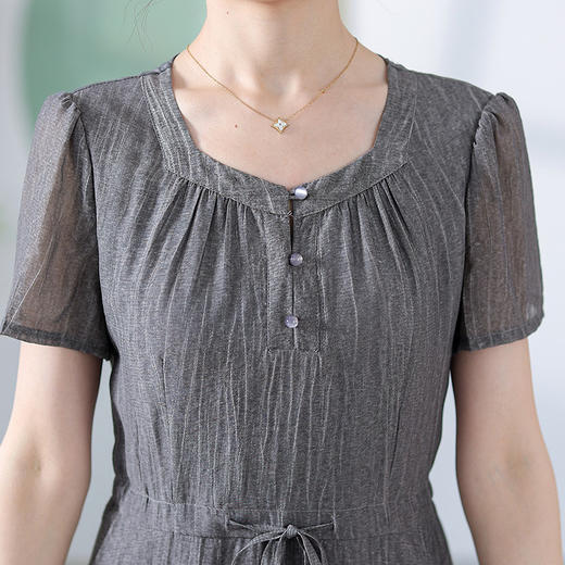 灰色连衣裙夏季中长款鱼尾裙QYM-KED-H1953-Y 商品图3