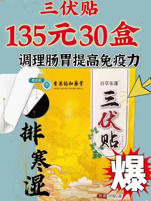 香港协和药业三伏贴(30贴) 商品图0