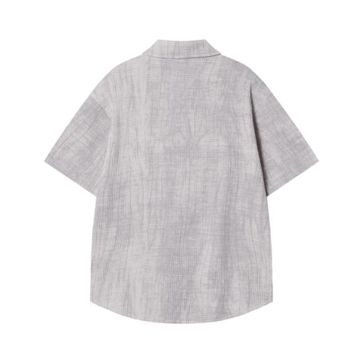 CS107夏季新时尚条纹做旧男士衬衫百搭宽松休闲上衣复古简约短袖 商品图2