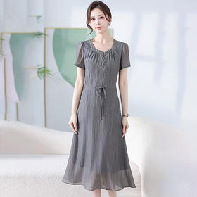 灰色连衣裙夏季中长款鱼尾裙QYM-KED-H1953-Y