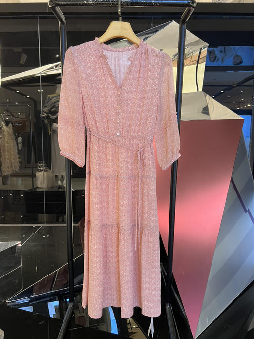 女士碎花真丝连衣裙 商品图0